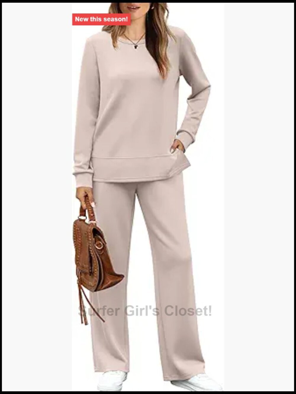 2 Piece Lounge Sets Sweatshirt Casual Travel Outfits Wide Leg Tracksuit Cozy